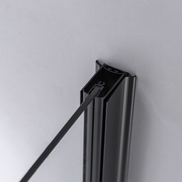 Kabina prysznicowa czarna 90x90 kwadratowa drzwi uchylne BS04B