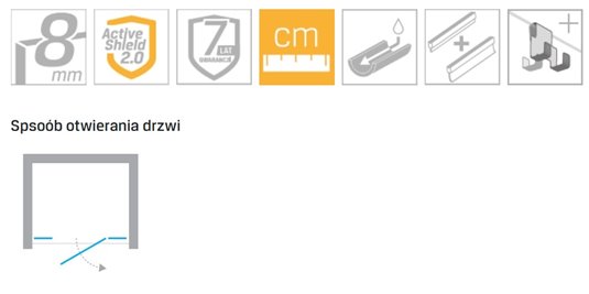 Drzwi prysznicowe uchylne 110 cm prawe EXK-0145 Eventa New Trendy