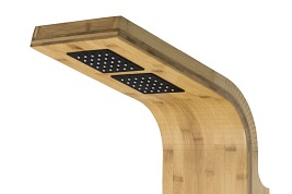 Panel natryskowy z drewna bambusowego czarny mieszacz Bao Corsan