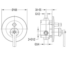 Bateria wannowo prysznicowa AM5235 ORB Armance Omnires