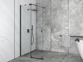 Ścianka prysznicowa rozsuwana 110 cm Vayo Black Besco