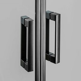 Czarna kabina asymetryczna 120x85 cm K-5478 New Varia Black New Trendy