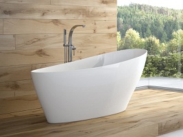 Wanna wolnostojąca + klik-klak złoty Keya Besco 165x70 cm WMD-165-KKG