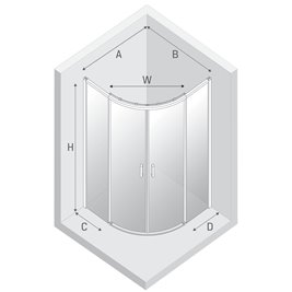 Kabina prysznicowa półokrągła 80x80 kolor stalowy K-4977 Prime New Trendy Gunmetal Brushed