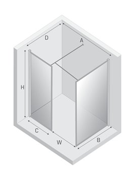 Biała kabina prysznicowa rozmiar 150x100 cm pełna rama EXK-2326 New Modus White New Trendy