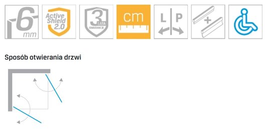 Złota kabina prysznicowa prostokątna 70x80 K-1876 New Soleo Light Gold New Trendy