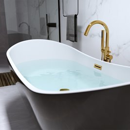 Wanna wolnostojąca czarno biała złoty przelew oraz korek 170 cm Rica Hydrosan