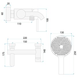 Inox bateria wannowa Foster Rea