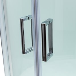 Kabina prysznicowa półokrągła zabudowana profil stal szczotkowana 90x90 Puerto zdjęcie 5