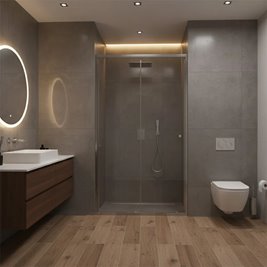 Drzwi prysznicowe rozsuwane chrom 120 cm Primo Slide Rea