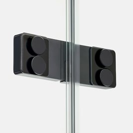 Czarna przyścienna kabina prysznicowa prawa 90x90 EXK-6257 Eventa Black Chrome New Trendy