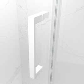 Białe drzwi prysznicowe do wnęki 135-140 cm rozsuwane szkło 8 mm KZ09E