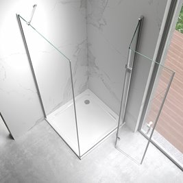 Chromowana kabina prysznicowa prostokątna drzwi pojedyncze składane 100x90 ZES-KZ20D-100X90