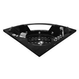 Czarna wanna z hydromasażem narożna Turbo+ 152x152 cm MO-1004