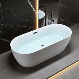 Wanna wolnostojąca 170 cm czarny korek oraz przelew Cesana Hydrosan