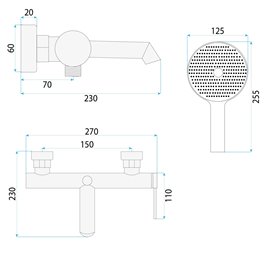 Inox bateria wannowa Foss Rea