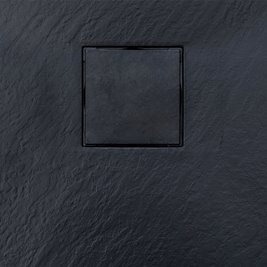 Czarny brodzik prysznicowy kwadratowy o strukturze kamienia 90x90 cm Riko Hydrosan