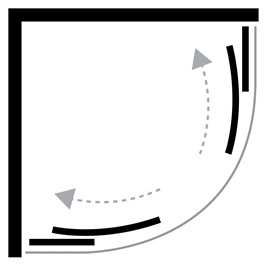 Czarna kabina prysznicowa półokrągła z brodzikiem 90x90 ZS-0010 Suvia New Trendy