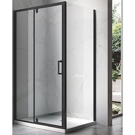 Czarna prostokątna kabina prysznicowa 120x90 drzwi uchylne KZ07CB