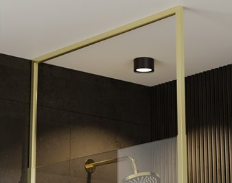 Złota ścianka prysznicowa wspornik sufitowy 110 cm Icon Gold Besco