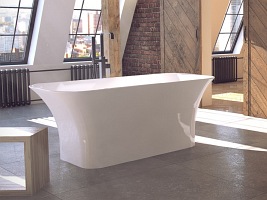 Matowa wanna wolnostojąca z konglomeratu + klik-klak chrom 160 cm Assos Matt Besco WMMB-160A