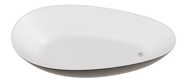 Czarno-biała wanna wolnostojąca z konglomeratu + klik-klak chrom Goya 142 B&W Besco WMD-140-GWG