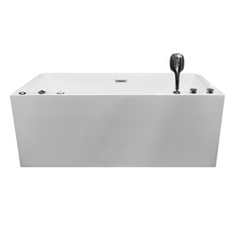 Wanna wolnostojąca z hydromasażem prostokątna konglomerat 170x80 cm MO-1801B