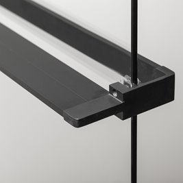 Czarna ścianka prysznicowa z półką na kosmetyki 90 cm Grace BL Kerra zdjęcie 5