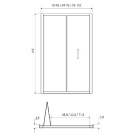 Czarne drzwi prysznicowe składane 90 cm Solid DH Kerra zdjęcie 5