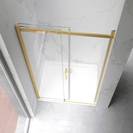 Złote drzwi prysznicowe do wnęki 105-110 cm rozsuwane szkło 8 mm KZ09B