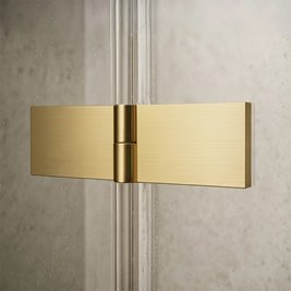 Prostokątna kabina prysznicowa narożna prawa 80x100 Atlas Rea złoto szczotkowane