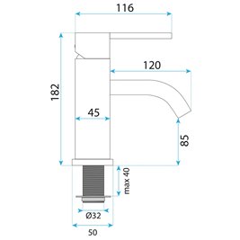 Bateria umywalkowa niska inox Foster Rea