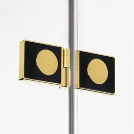 Złota szczotkowana kabina prysznicowa przyścienna lewa 100x70 cm EXK-3082 Avexa New Trendy Gold Brushed