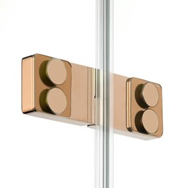 Miedziana kabina prysznicowa podwójne drzwi uchylne 90x90 EXK-6436 Eventa Copper Shine New Trendy