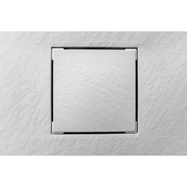 Biały brodzik prysznicowy kwadratowy o strukturze kamienia 90x90 cm Riko Hydrosan