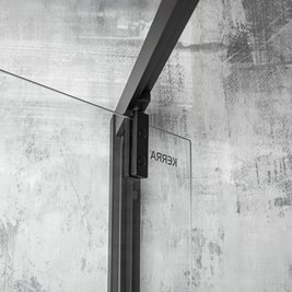 Czarne drzwi prysznicowe uchylne 90 cm Solid DSPA Kerra zdjęcie 5