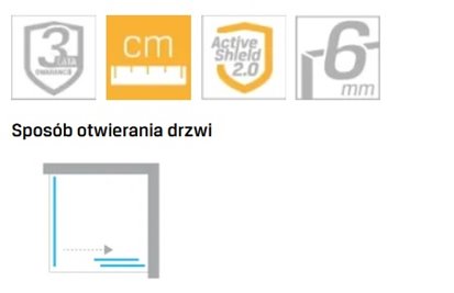 Kabina prysznicowa kwadratowa prawa 100x100 miedziana D-0813A/D-0343B Prime New Trendy Copper Brushed