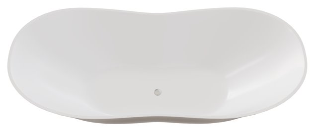 Matowa wanna z konglomeratu czarno-biała 170 cm + klik-klak chrom Viya Matt B&W Besco WMMC-170V