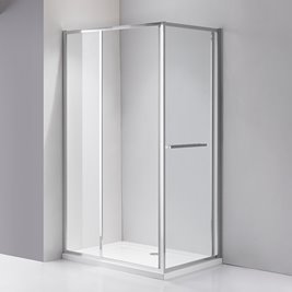 Chromowana prostokątna kabina prysznicowa Kira 100x90 drzwi rozsuwane do wewnątrz