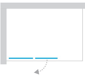 Parawan wannowy dwuelementowy wersja lewa złoty szczotkowany 100x150 EXK-2010 Avexa Gold Brushed New Trendy