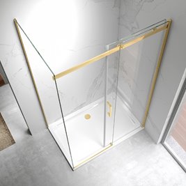 Złota kabina prysznicowa prostokątna 120x80 szkło 8 mm ZES-KZ22C-GL-120X80