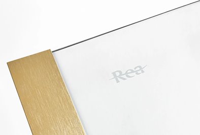 Złota szczotkowana kabina prysznicowa kwadratowa 100x100 Montana Rea