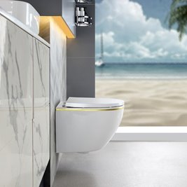 Zestaw podtynkowy stelaż GEBERIT DUOFIX + miska PEAK-WH-GL-RIM-02 + przycisk DELTA 50 biały