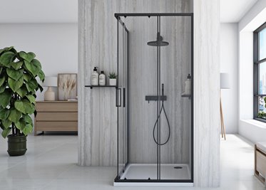 Kabina prysznicowa kwadratowa 90x90 profil czarny City Rea Black