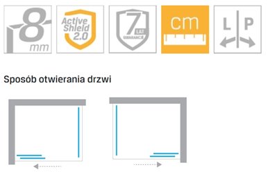 Smart Black New Trendy czarna kabina prysznicowa prostokątna 100x80 cm EXK-6639