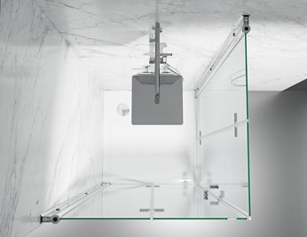 Kabina prysznicowa składana 90x90 cm szkło 6mm grafitowe profile chrom Swiss Liniger