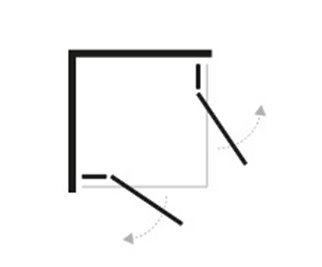 Kabina prysznicowa New Trendy Kalibra 2D drzwi podwójne uchylne kolor chrom 80x100 cm K-5083