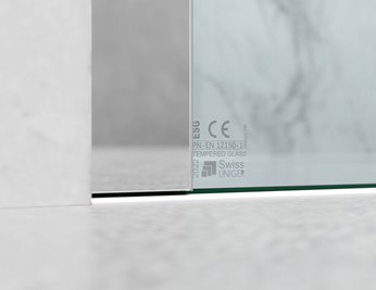 Kabina prysznicowa narożna 130x70 cm szkło 8mm grafitowe profile złoty mat Swiss Liniger