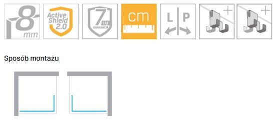 Biała kabina prysznicowa 120 cm element boczny 30 cm EXK-2233/EXK-2236 New Modus White New Trendy