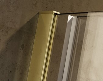 Złota ścianka prysznicowa rozsuwana 120 cm Vayo Gold Besco